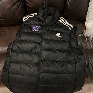 Adidas Black Puffer Vest with White Accents